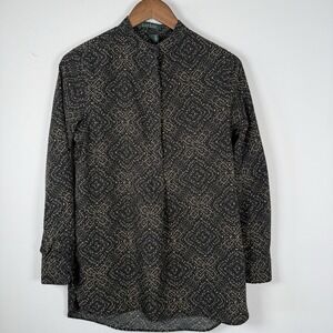 Lauren Ralph Lauren Shirt Long Sleeve Lightweight Black Tan Size XS Womens